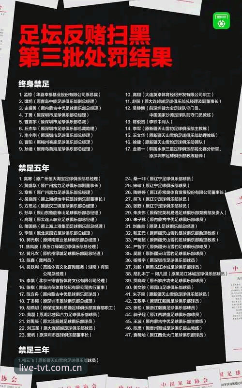 tvt体育赛事服务怎么样 中国足协第三批禁足名单深度解读:tvt体育赛事服务使用指南式分析